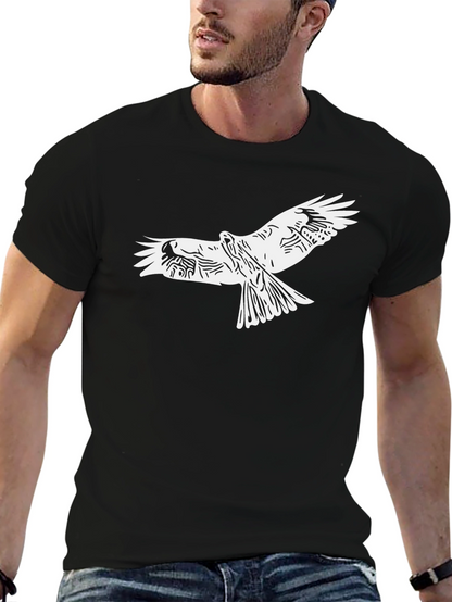 Mens Black Eagle Graphic Tee - Stylish Bird Design
