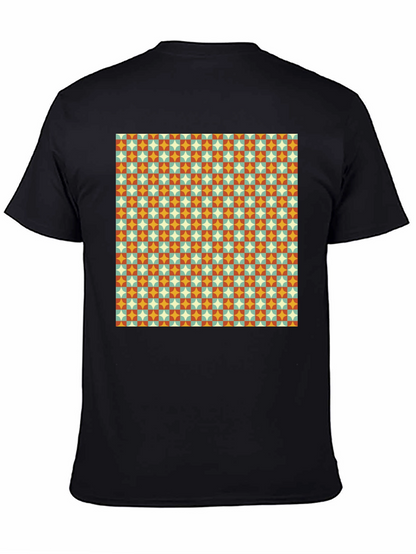 Retro Pattern Black T-Shirt