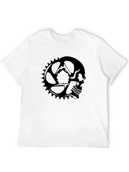 Skull Bicycle Gear Black T-Shirt