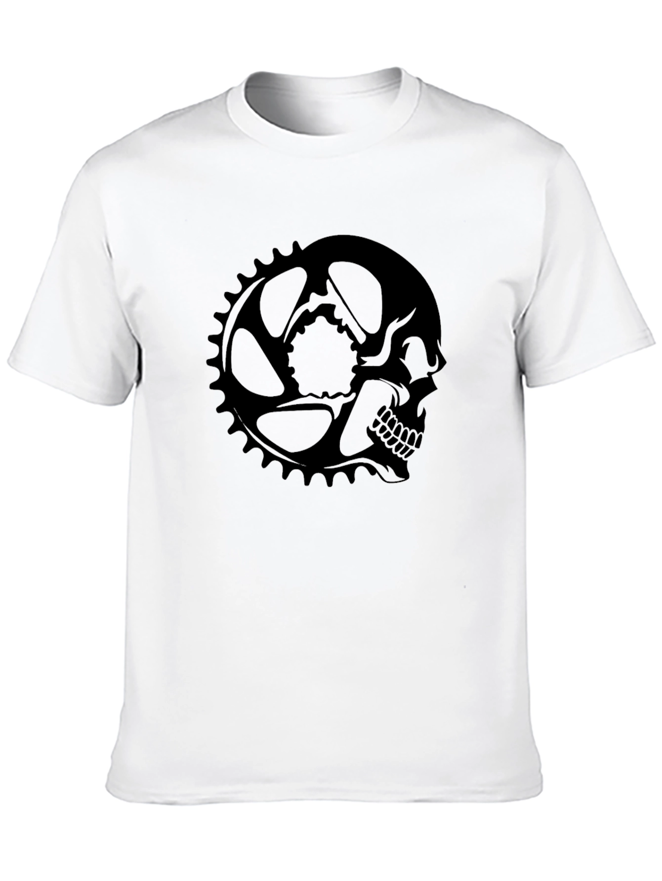 Skull Bicycle Gear Black T-Shirt