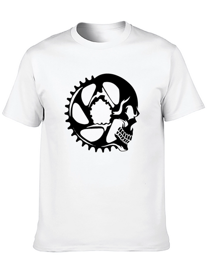 Skull Bicycle Gear Black T-Shirt