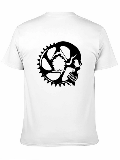 Skull Bicycle Gear Black T-Shirt