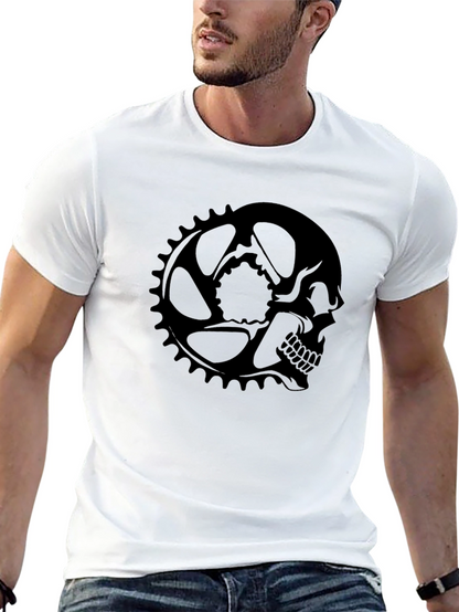 Skull Bicycle Gear Black T-Shirt