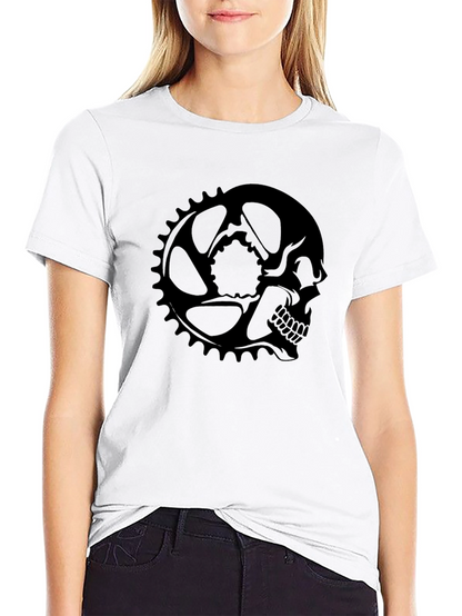 Skull Bicycle Gear Black T-Shirt