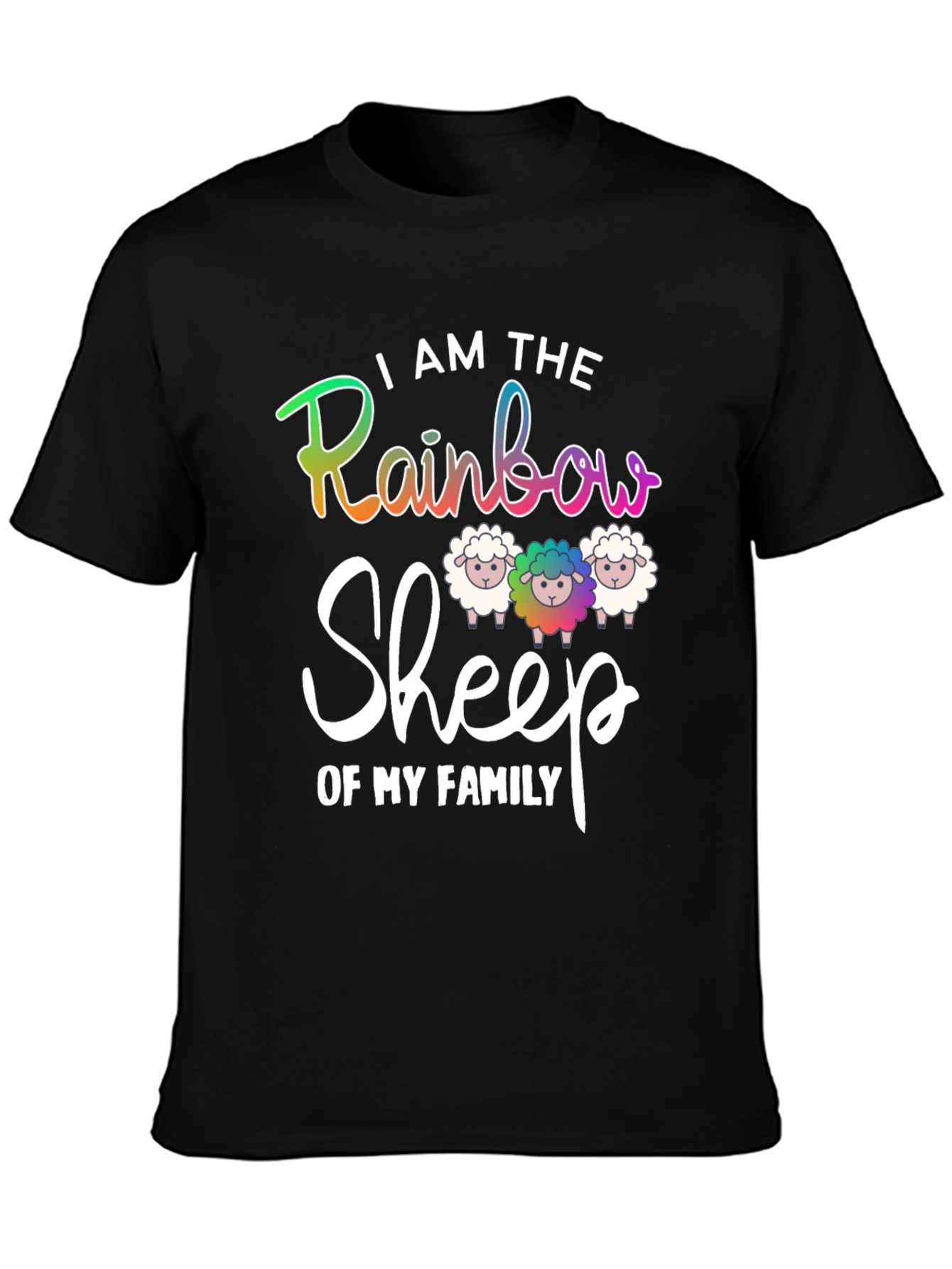 Rainbow Sheep Family T-Shirt