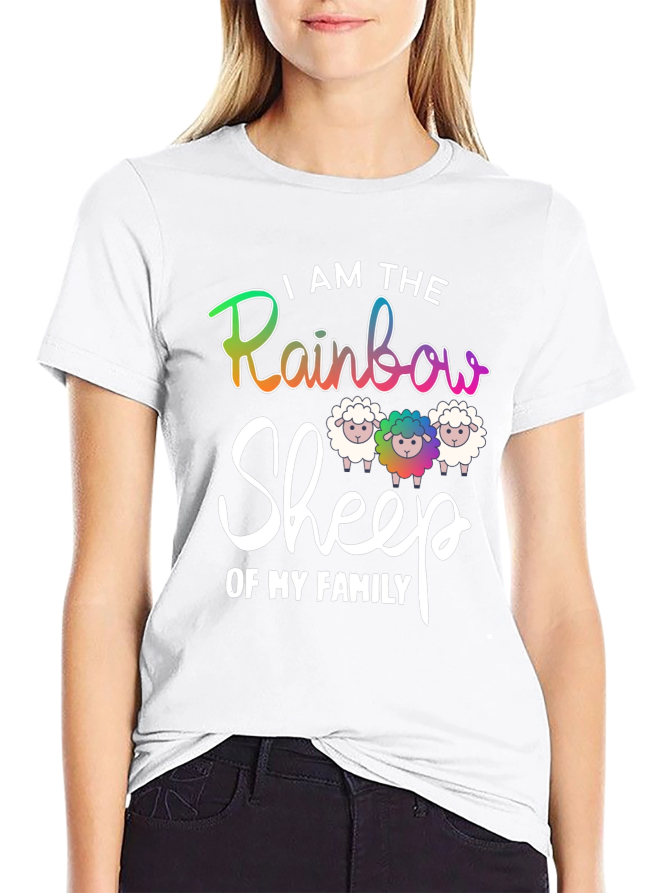 Rainbow Sheep Family T-Shirt