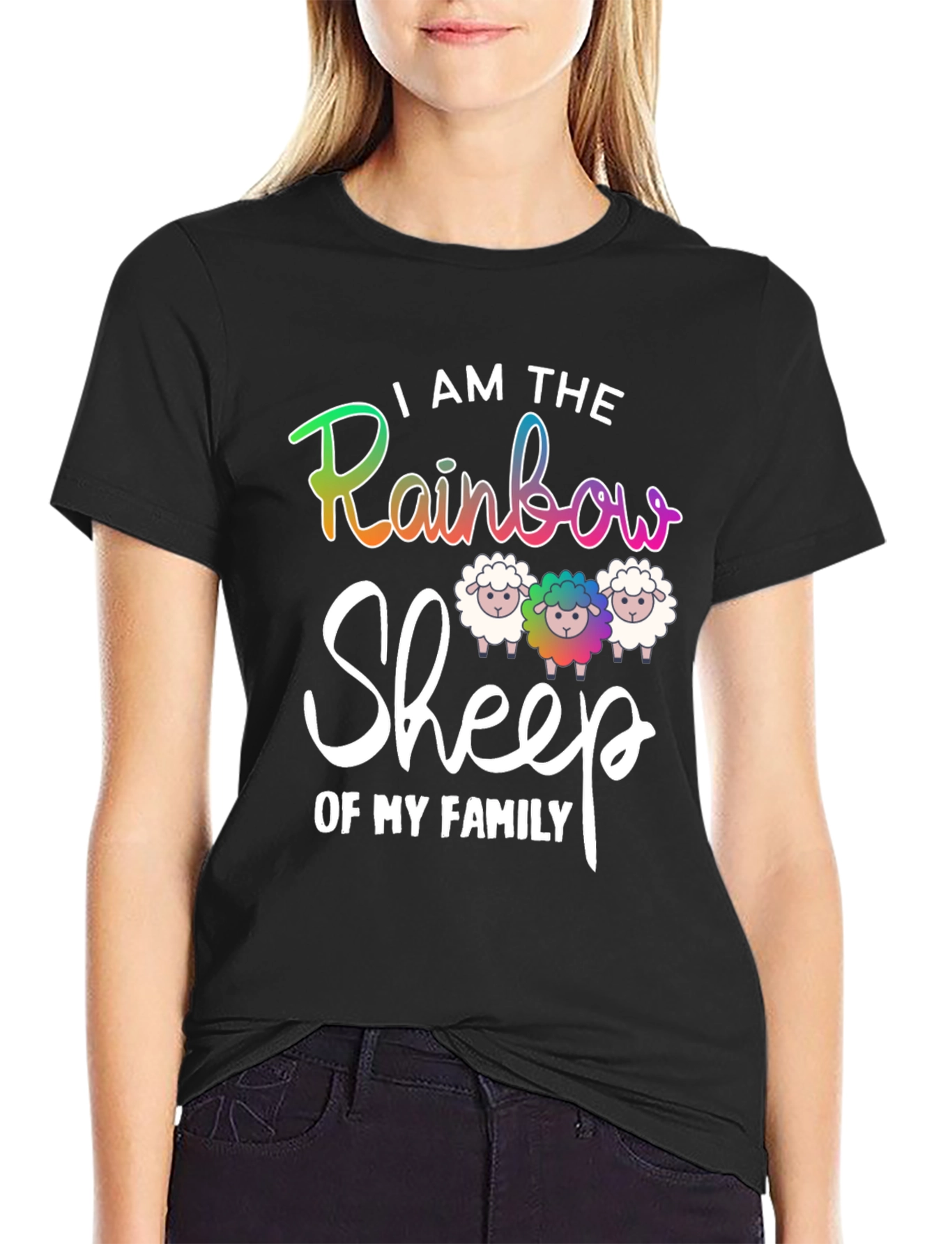 Rainbow Sheep Family T-Shirt