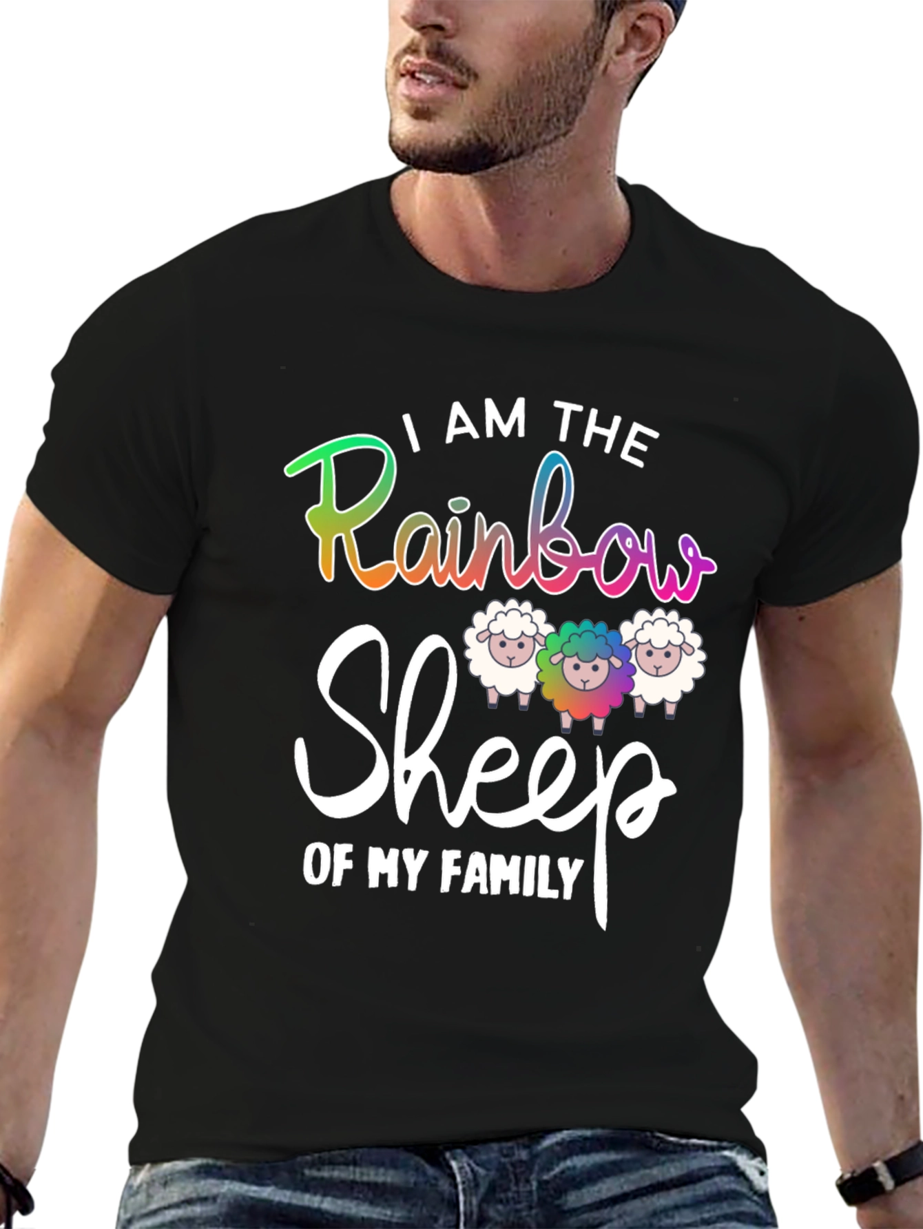 Rainbow Sheep Family T-Shirt