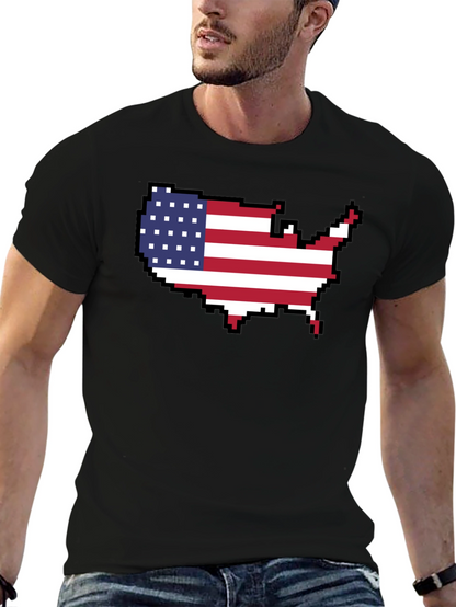 USA Pixel Flag Map T-Shirt