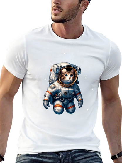 Astronaut Cat Graphic Tee - Space Kitty T-Shirt