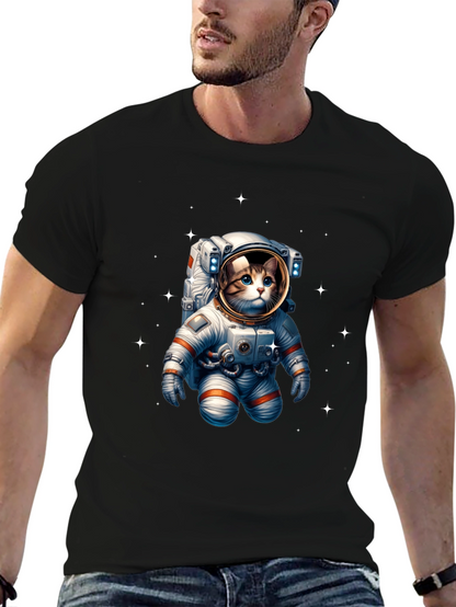 Astronaut Cat Graphic Tee - Space Kitty T-Shirt
