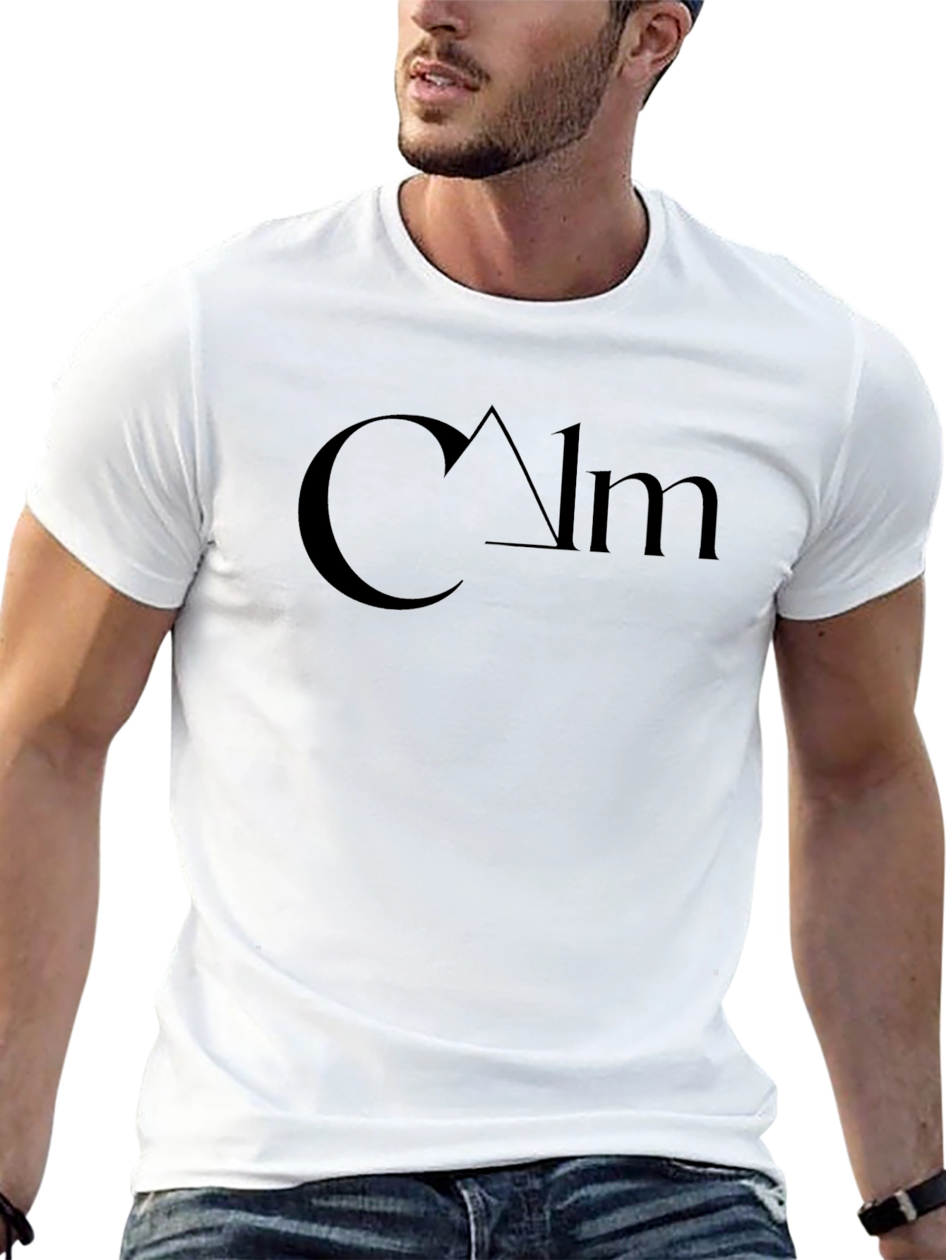 Calm Graphic Black T-Shirt - Minimalist Design