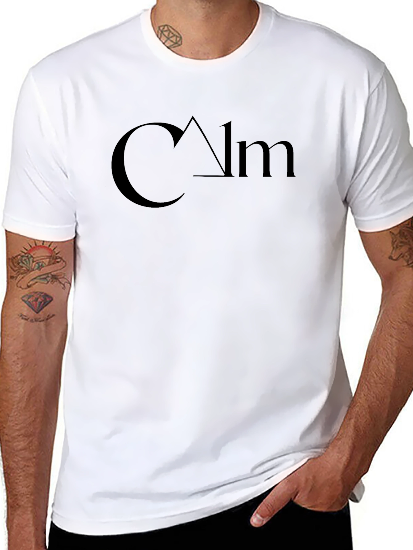 Calm Graphic Black T-Shirt - Minimalist Design