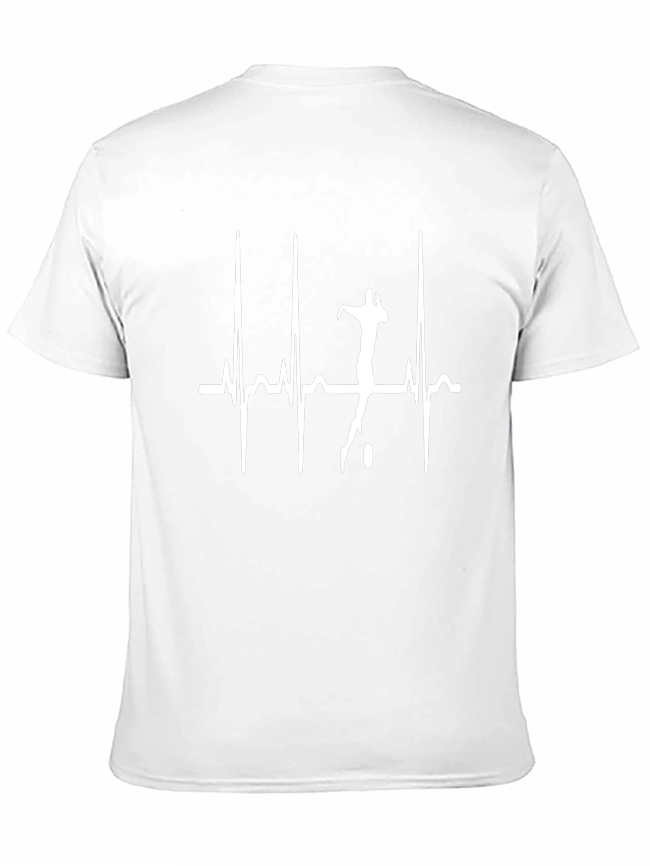 Rugby Heartbeat T-Shirt - Black Cotton Tee