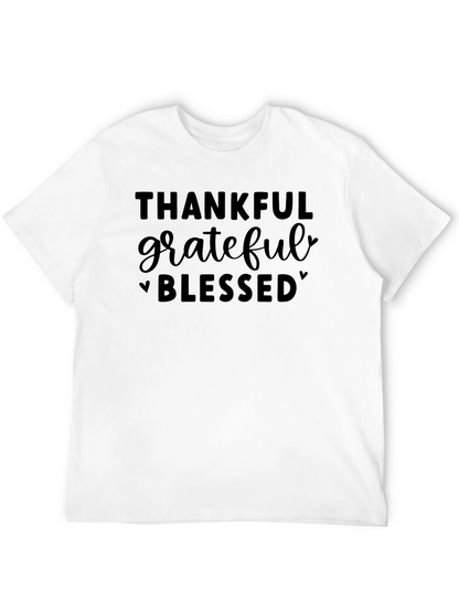 Thankful Grateful Blessed Black Graphic Tee