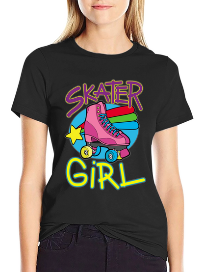 Skater Girl T-Shirt: Retro Roller Skate Design