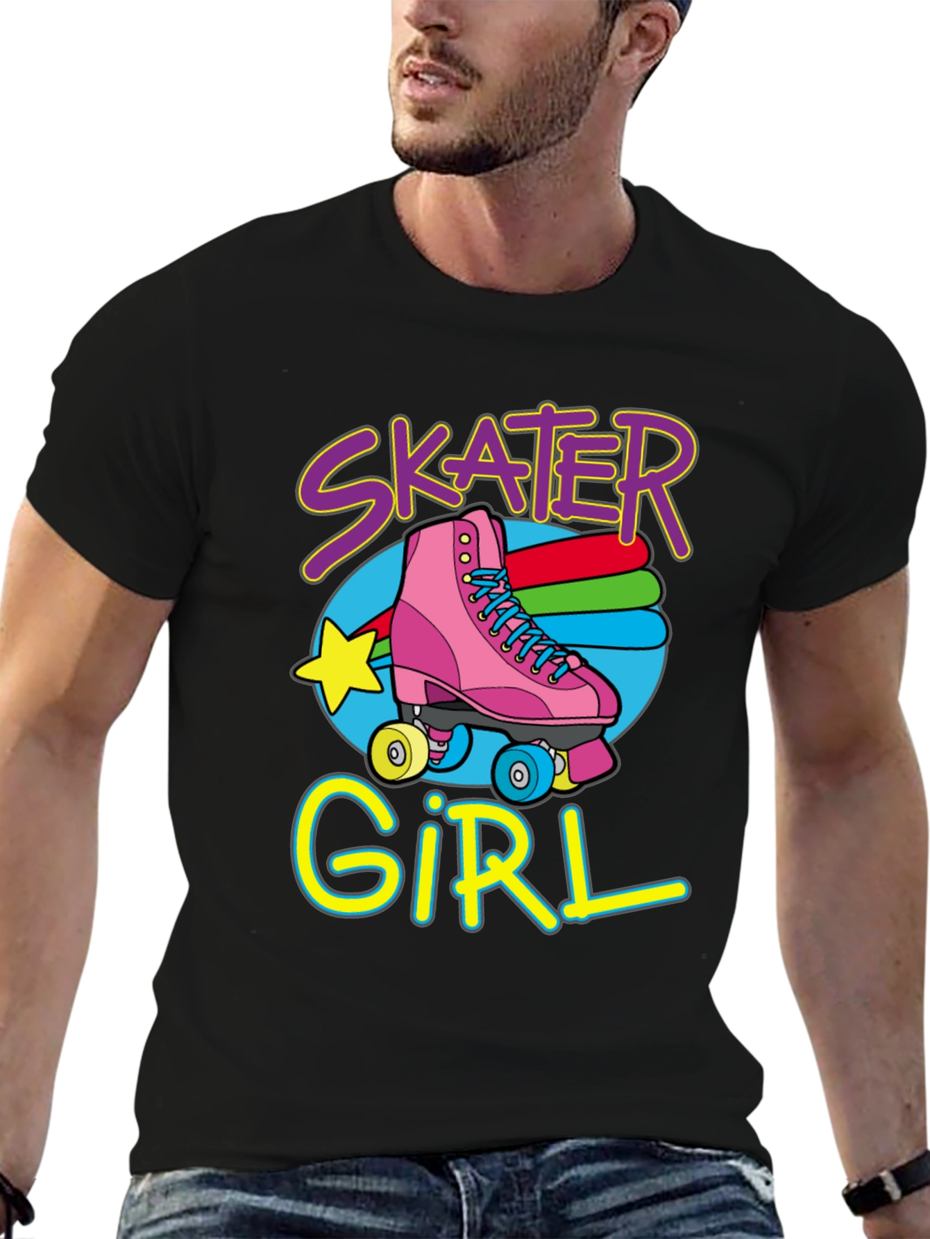 Skater Girl T-Shirt: Retro Roller Skate Design