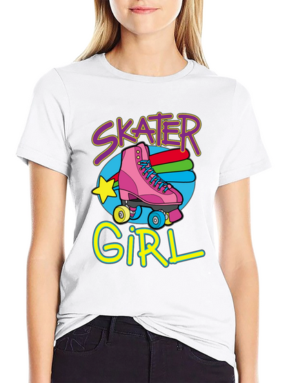 Skater Girl T-Shirt: Retro Roller Skate Design