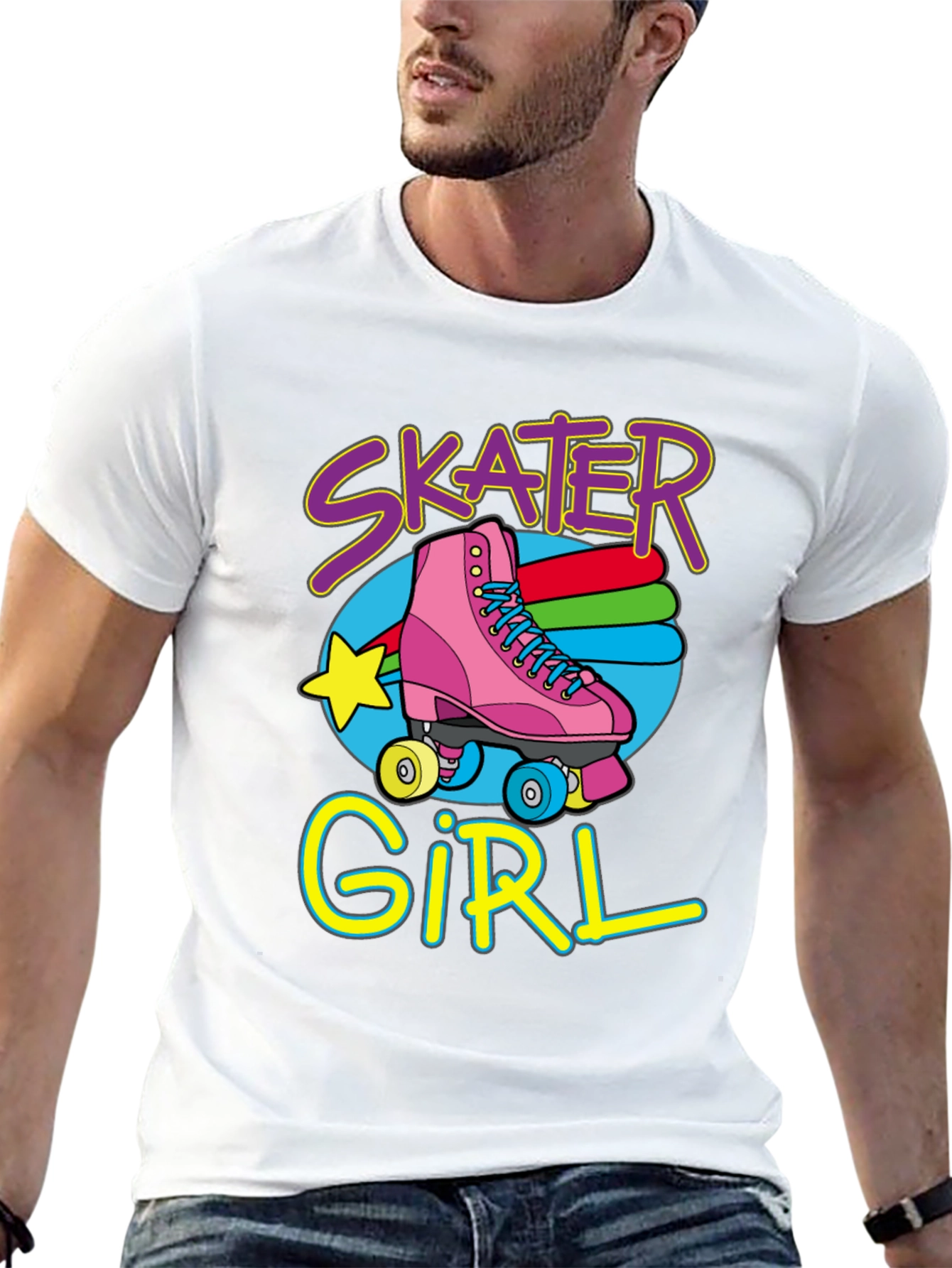Skater Girl T-Shirt: Retro Roller Skate Design