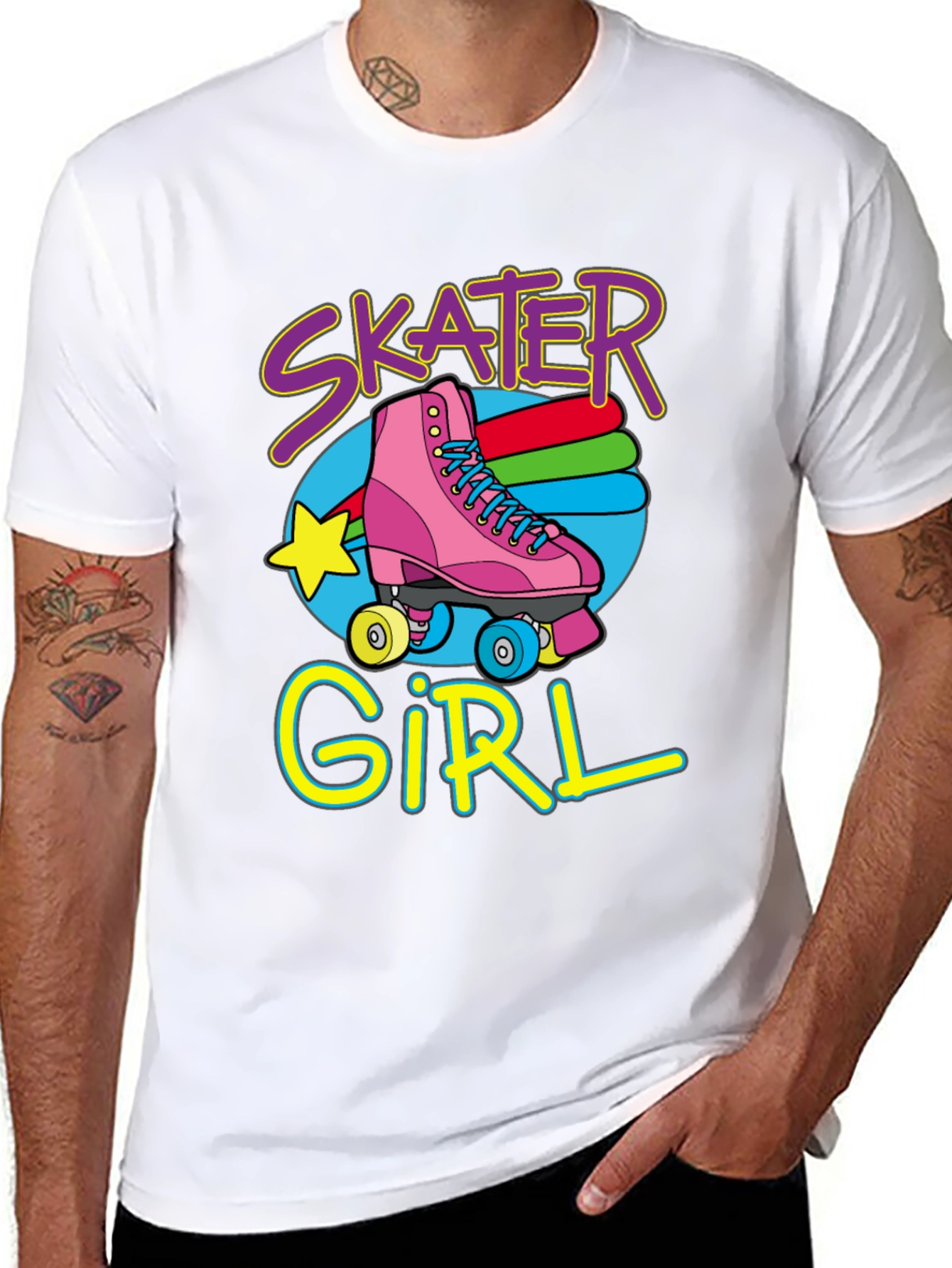 Skater Girl T-Shirt: Retro Roller Skate Design