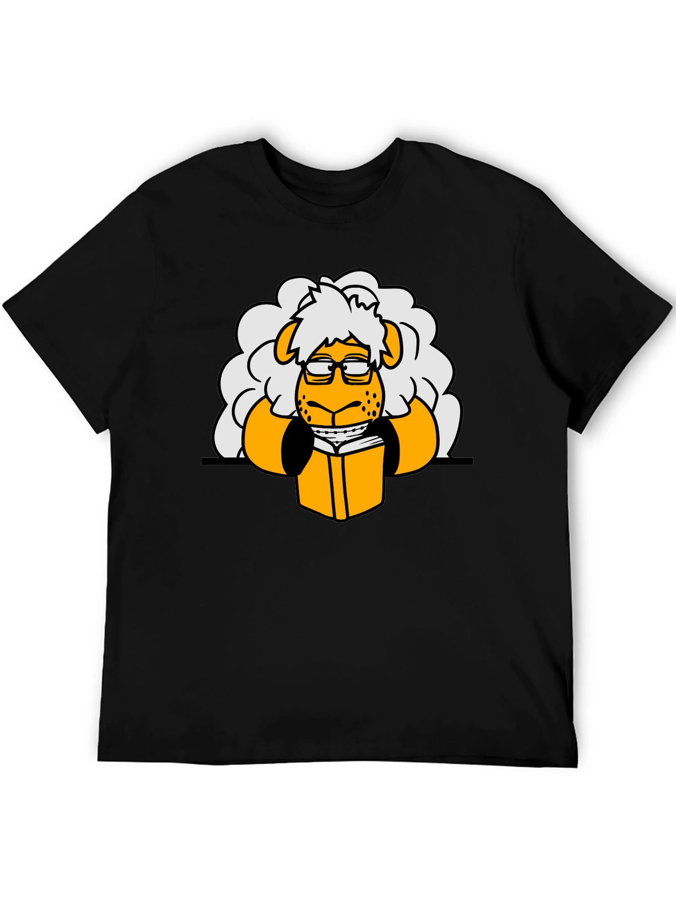 Nerdy Sheep Reading Book Graphic T-Shirt
