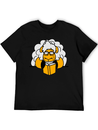 Nerdy Sheep Reading Book Graphic T-Shirt
