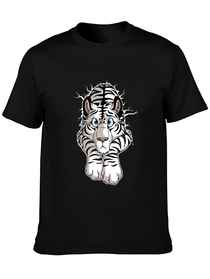 White Tiger Graphic Tee - Mens Black T-Shirt
