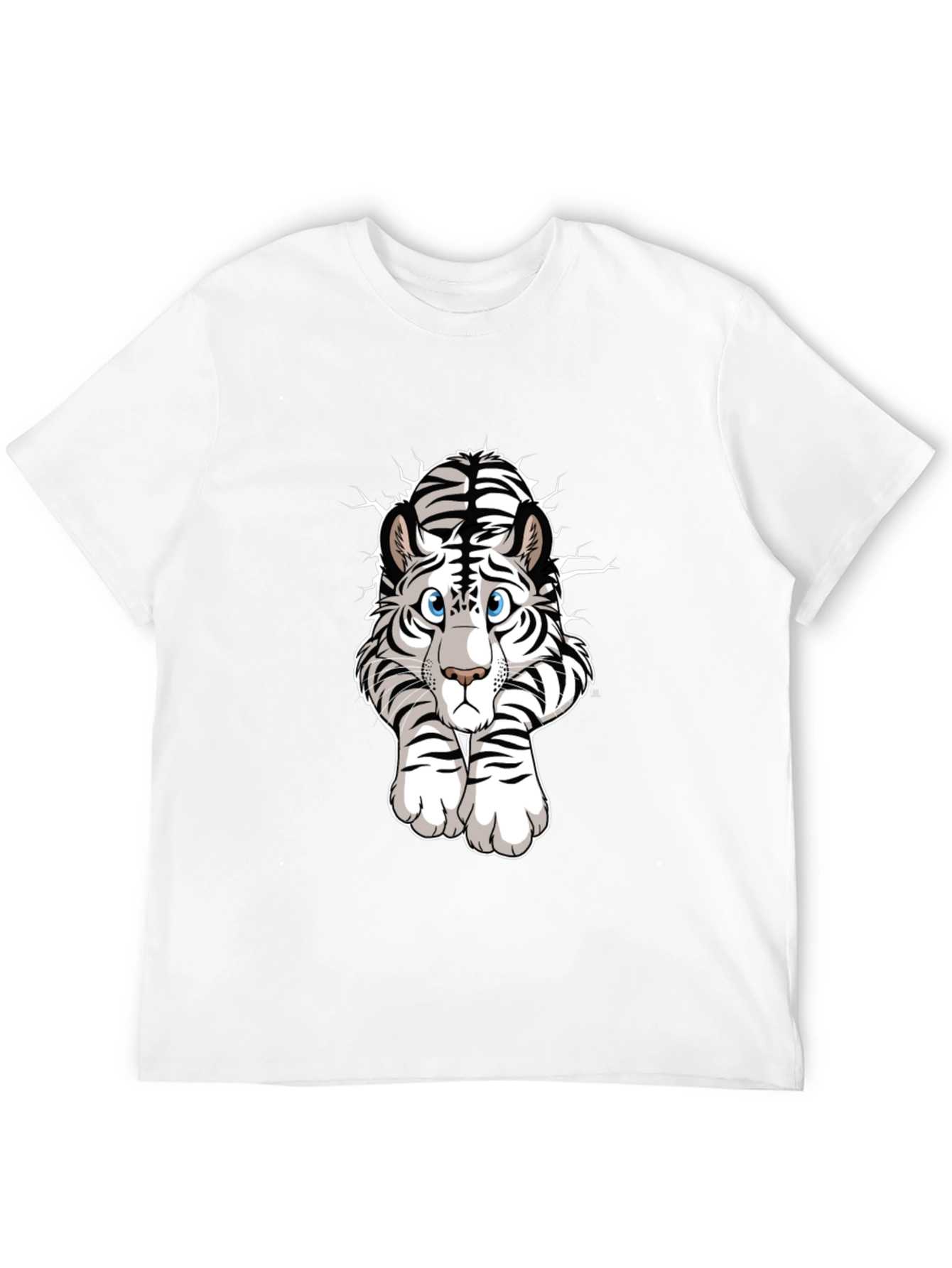 White Tiger Graphic Tee - Mens Black T-Shirt