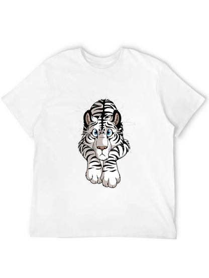 White Tiger Graphic Tee - Mens Black T-Shirt