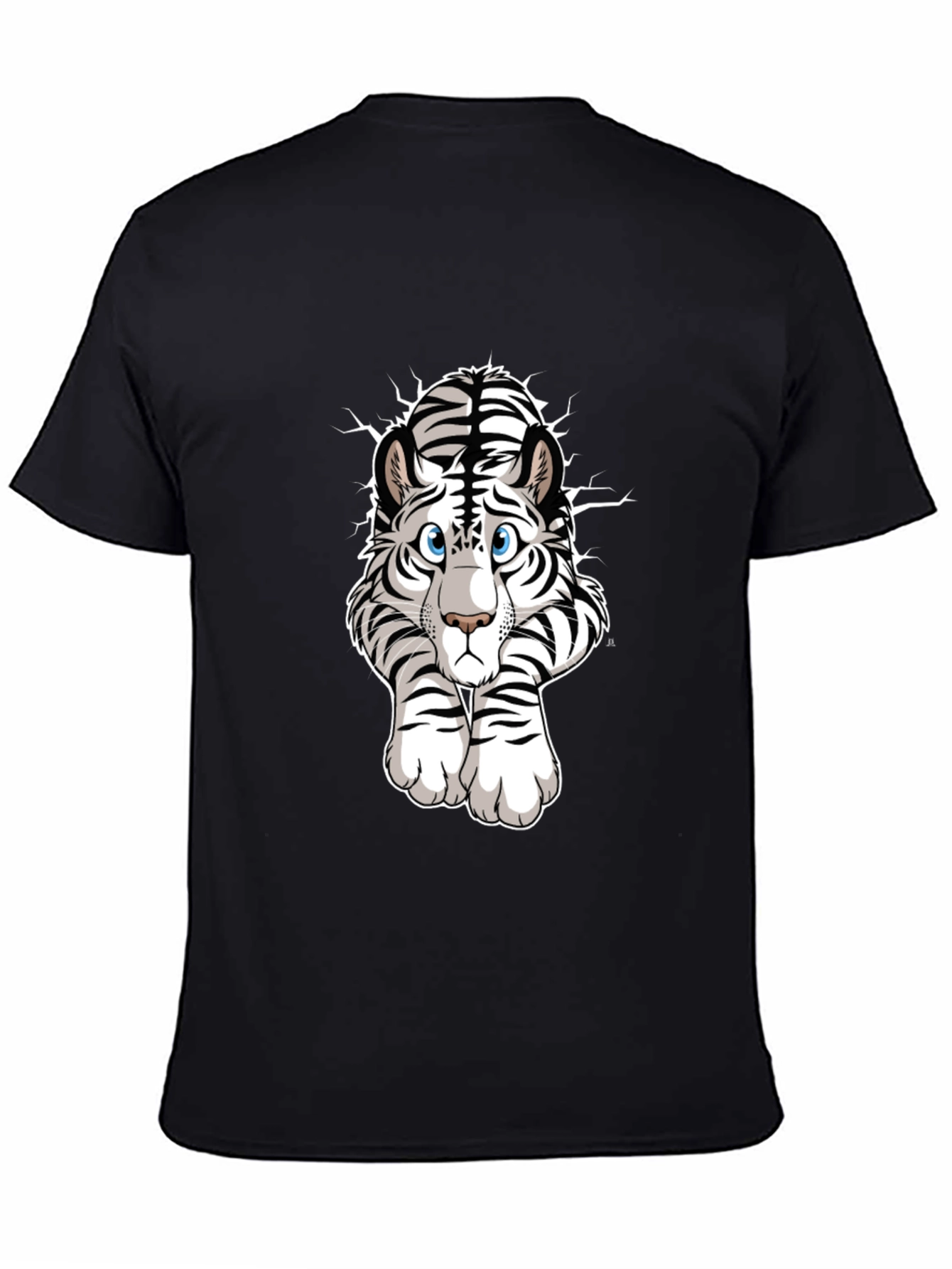 White Tiger Graphic Tee - Mens Black T-Shirt