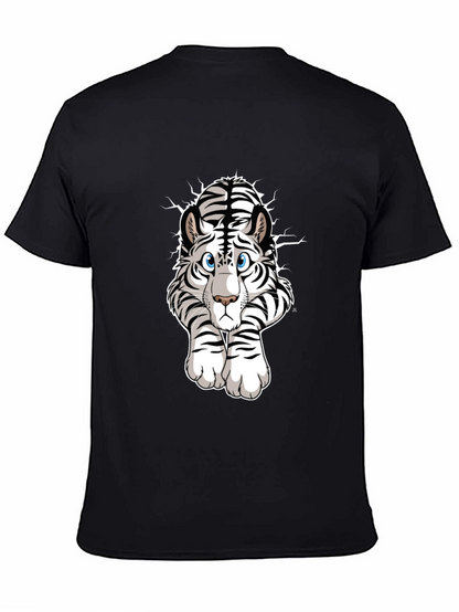 White Tiger Graphic Tee - Mens Black T-Shirt
