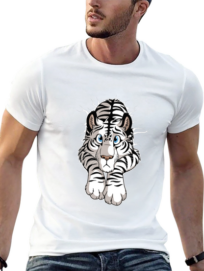 White Tiger Graphic Tee - Mens Black T-Shirt