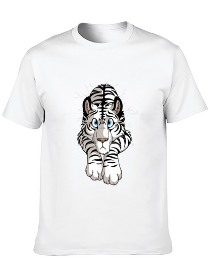 White Tiger Graphic Tee - Mens Black T-Shirt