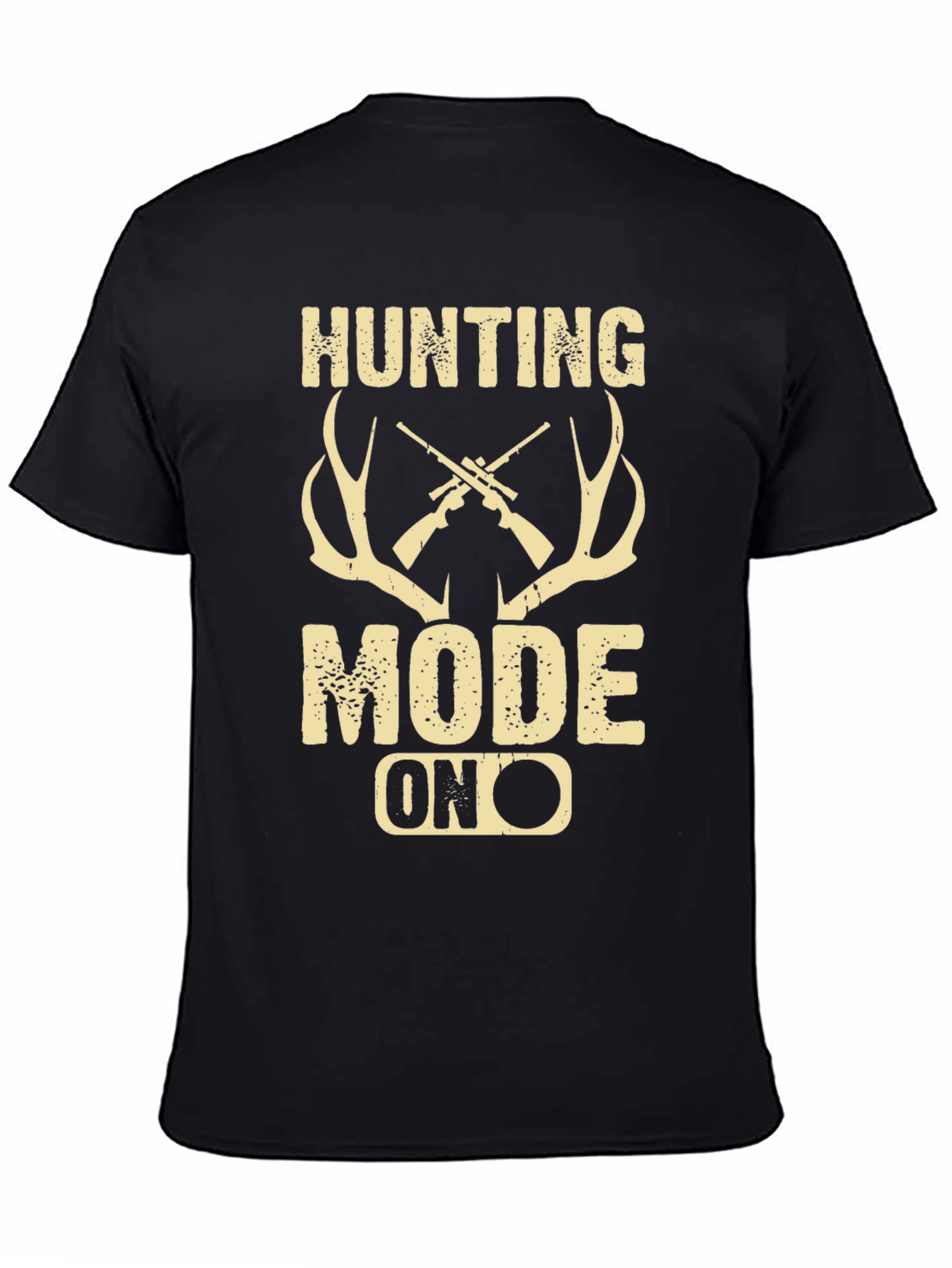 Hunting Mode On Graphic Tee - Black Casual Shirt
