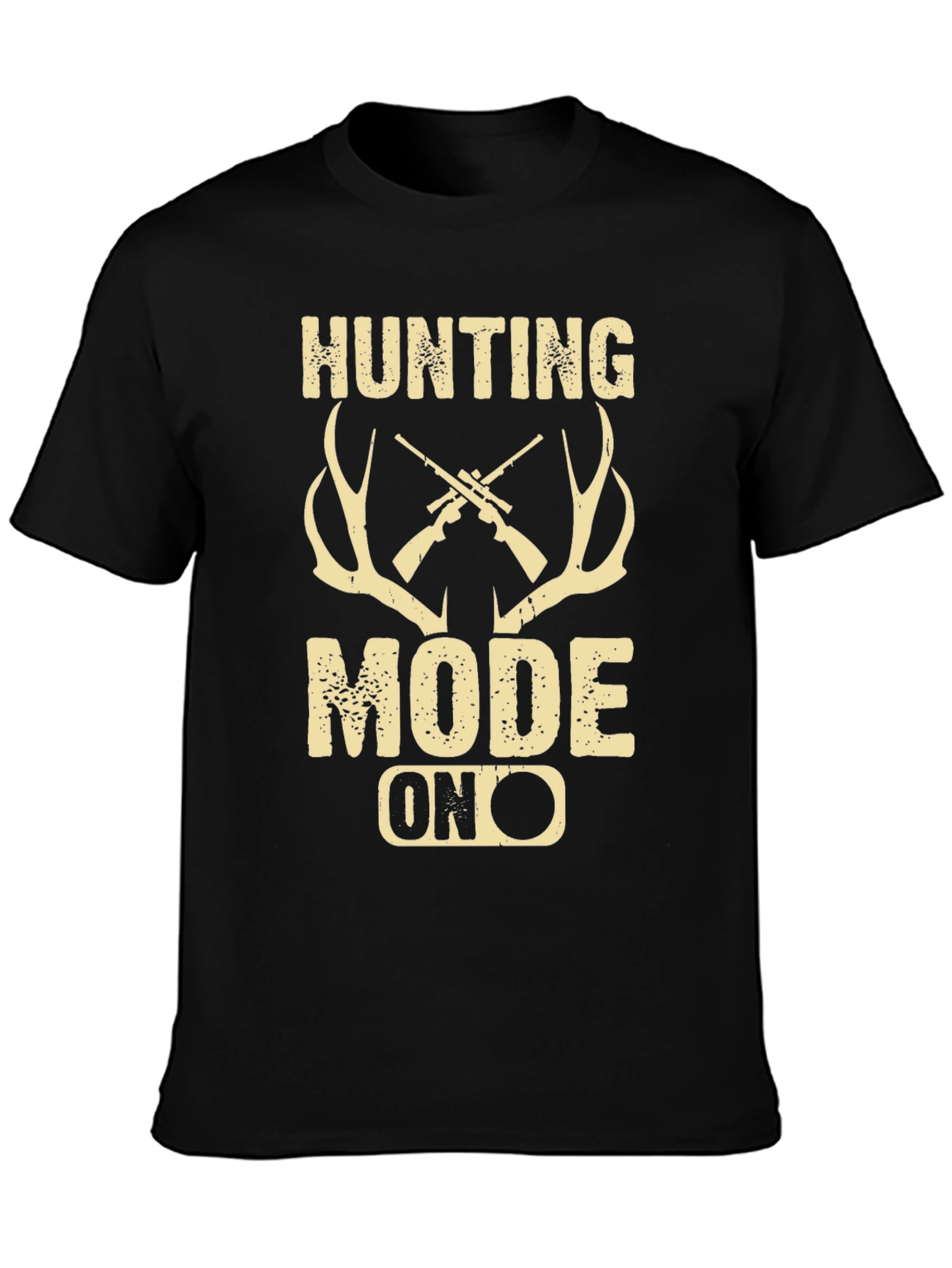 Hunting Mode On Graphic Tee - Black Casual Shirt