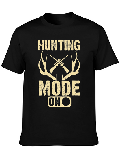 Hunting Mode On Graphic Tee - Black Casual Shirt