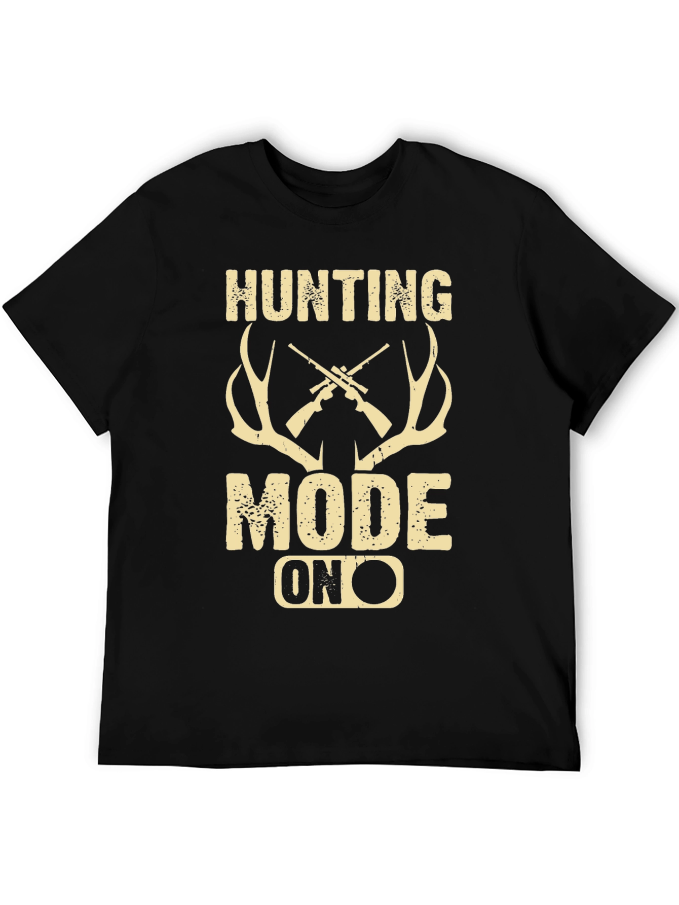 Hunting Mode On Graphic Tee - Black Casual Shirt