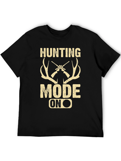 Hunting Mode On Graphic Tee - Black Casual Shirt