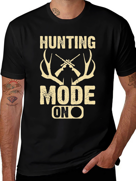 Hunting Mode On Graphic Tee - Black Casual Shirt