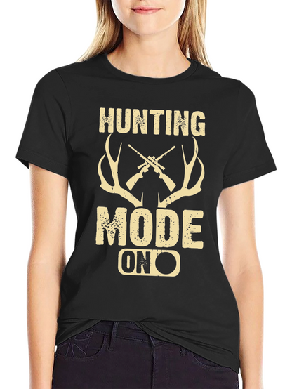 Hunting Mode On Graphic Tee - Black Casual Shirt
