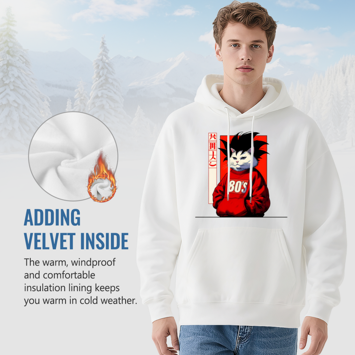 Stylish Pullover Hoodie - Cat Lover Design