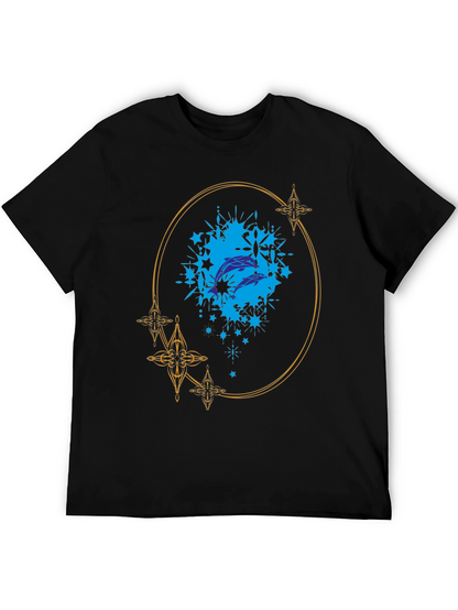 Dolphin Splash Graphic Black T-Shirt