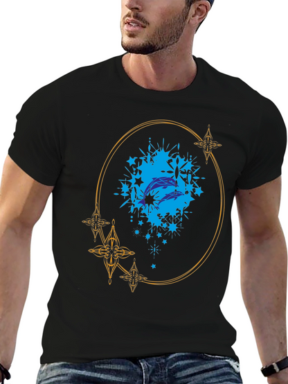 Dolphin Splash Graphic Black T-Shirt