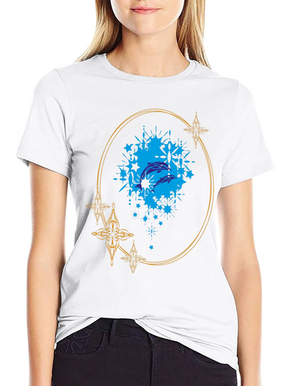 Dolphin Splash Graphic Black T-Shirt