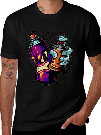 Cool Graffiti Art Spray Paint Cartoon T-Shirt