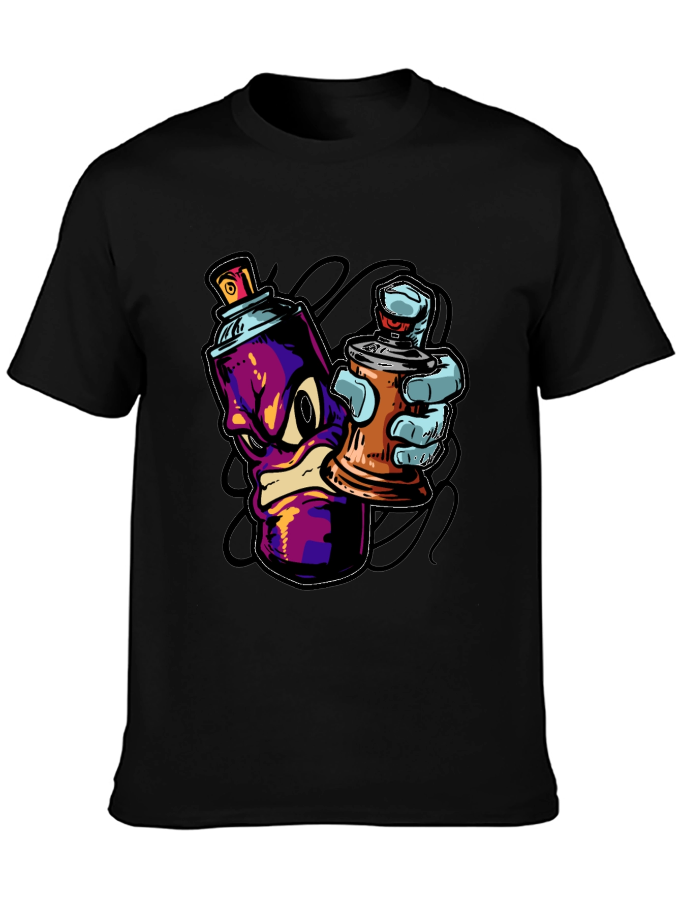 Cool Graffiti Art Spray Paint Cartoon T-Shirt