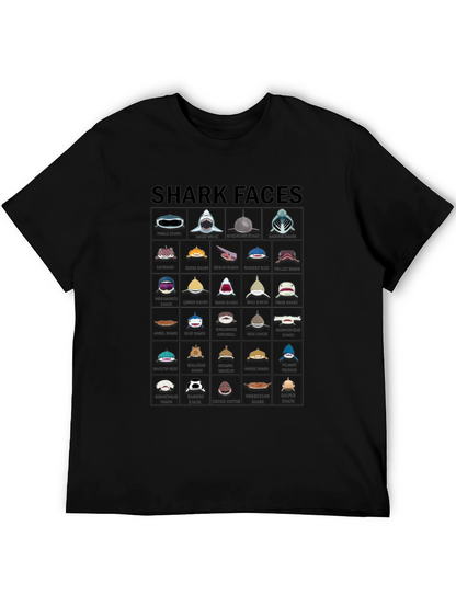 Shark Faces Graphic T-Shirt - Unique Shark Species Design
