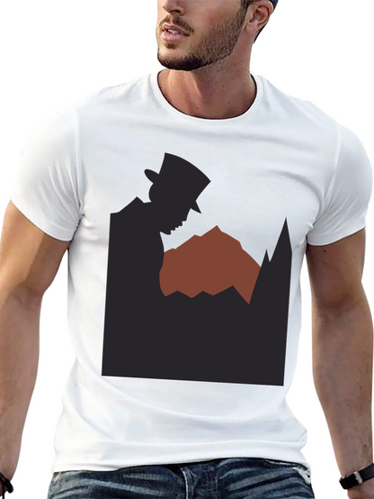 Mysterious Silhouette Graphic Tee - Black