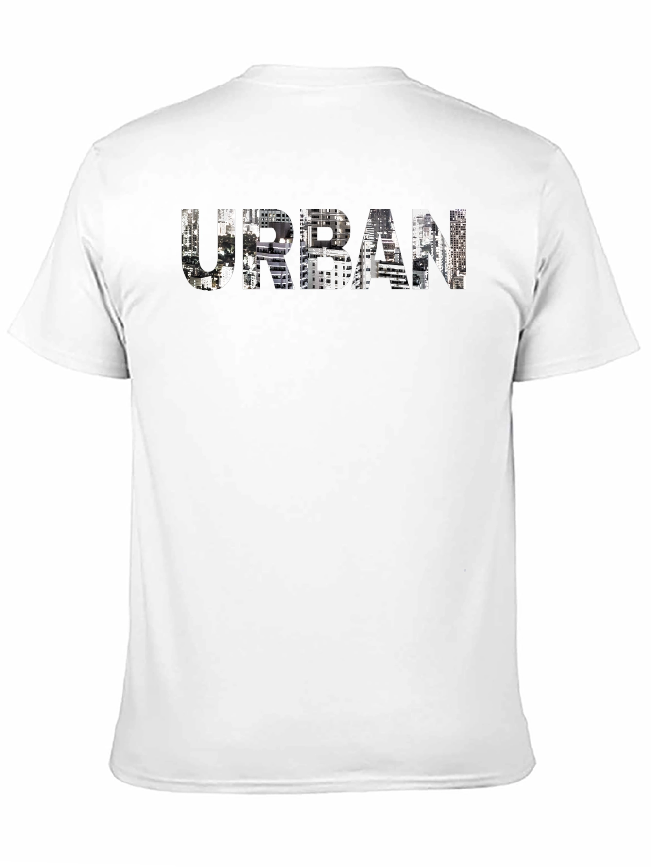 Urban Cityscape Graphic Print Black T-Shirt