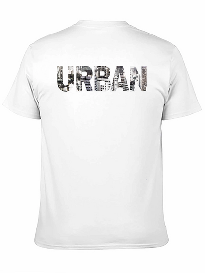 Urban Cityscape Graphic Print Black T-Shirt